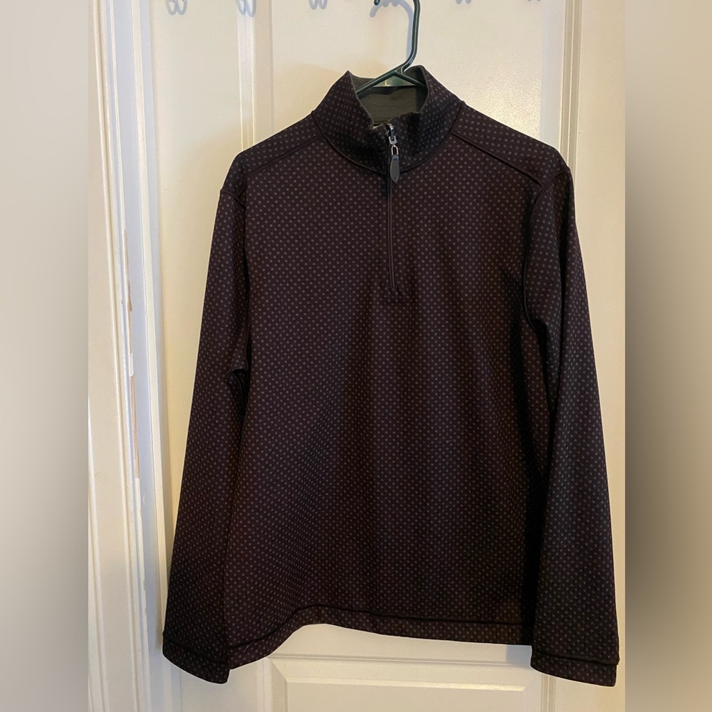 Age Of Wisdom Reversible Quarter zip Pullover Purple Patterned/Gray